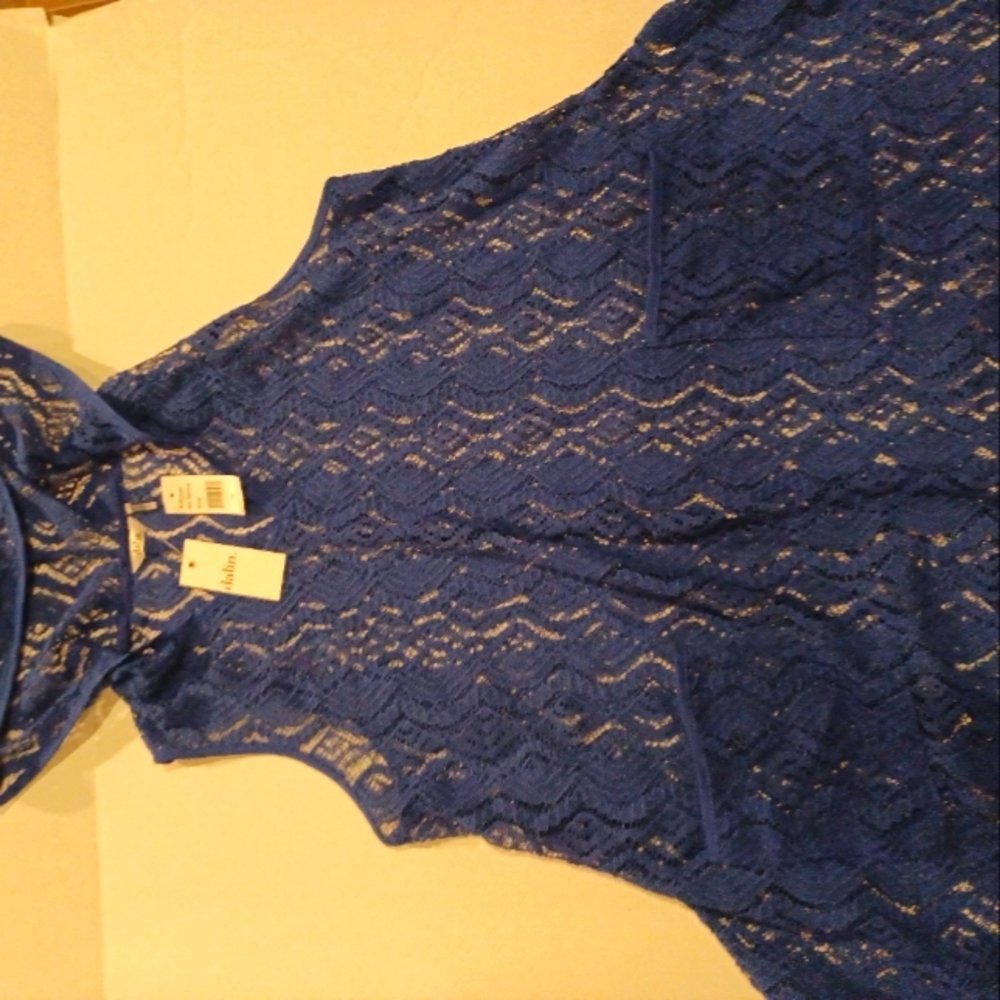 Blue Transparent Size 3x Beach Coverup